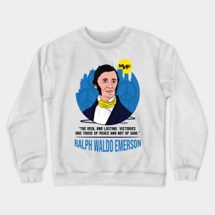 Ralph Waldo Emerson Peace quote | Support Ukraine Peace sign Crewneck Sweatshirt